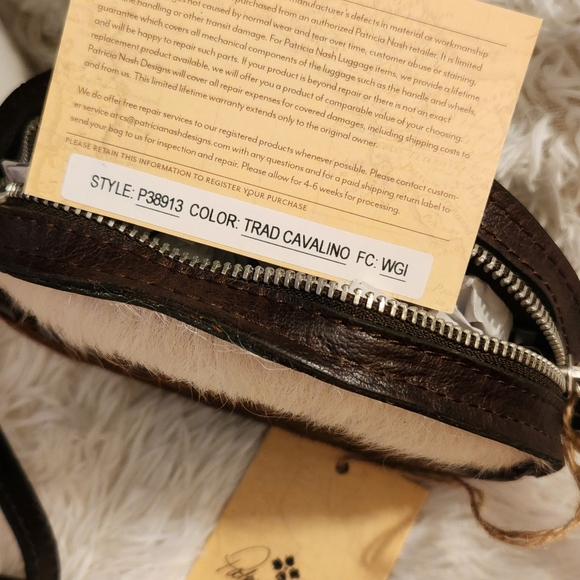 new Patricia Nash Scafati Fur Mini Canteen Crossbody Small Round Bag Brown - Picture 4 of 8